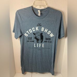 Canvas Women’s Graphic T-Shirt Cow. No August Bleu Size L